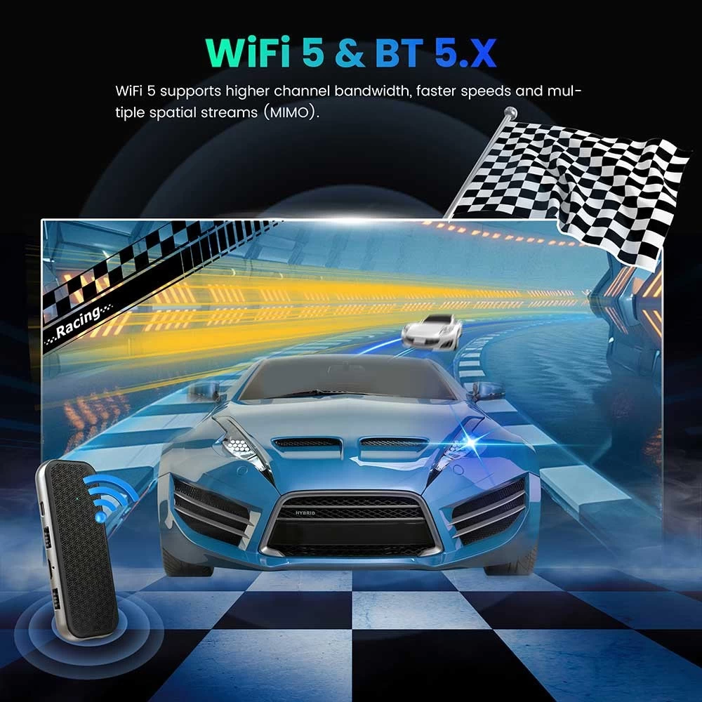 Amlogic S905X5M Quad Core AI-SR Android 14 TV Stick USB Type C 4K2K Android TV Stick