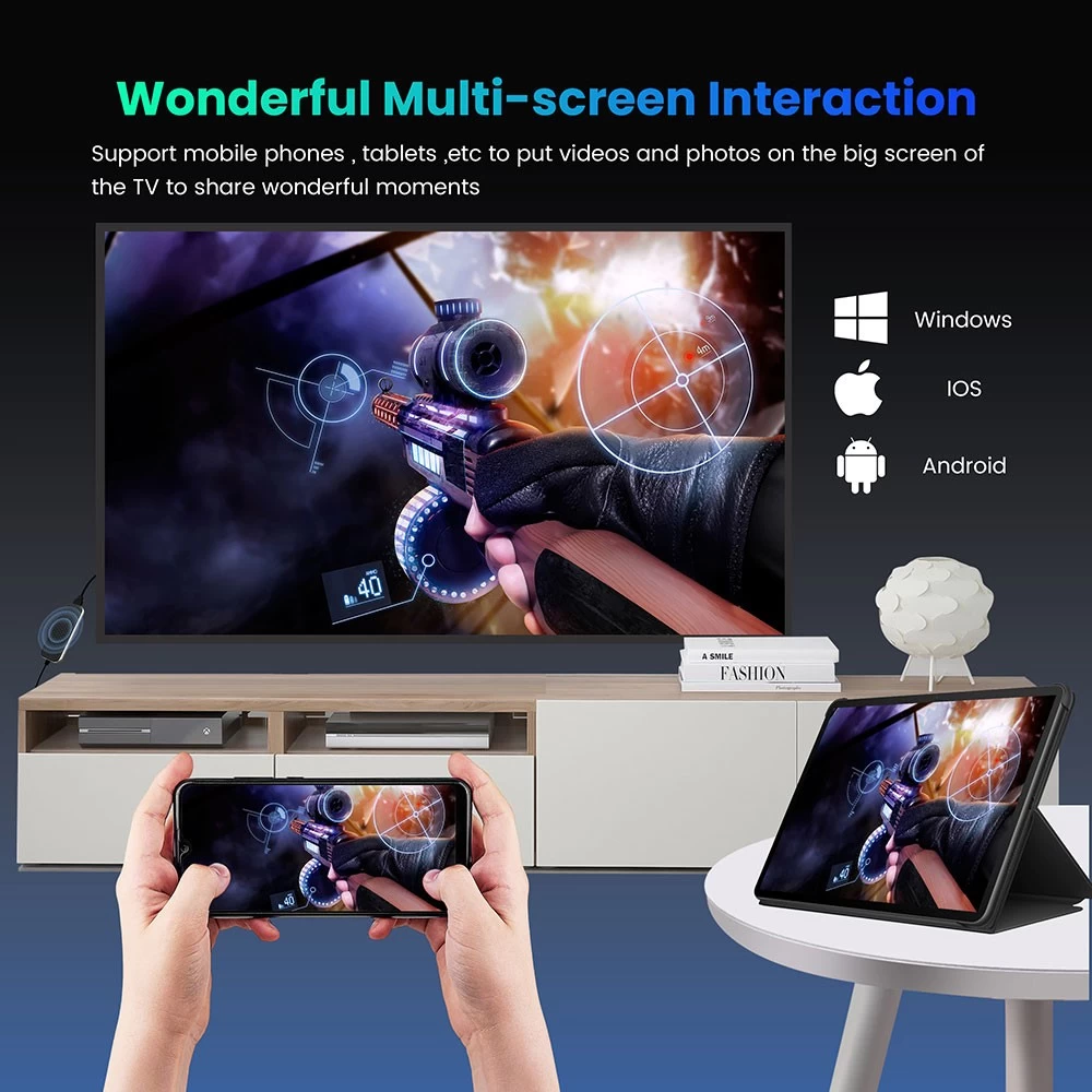Amlogic S905X5M Quad Core AI-SR Android 14 TV Stick USB Type C 4K2K Android TV Stick