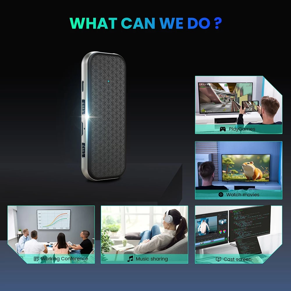 Amlogic S905X5M Quad Core AI-SR Android 14 TV Stick USB Type C 4K2K Android TV Stick