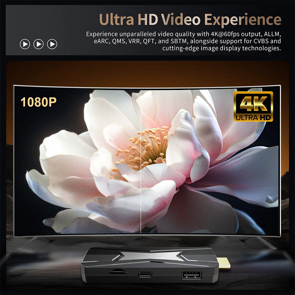 Amlogic S905X5M Android 14 4K TV Stick – AV1, AI Upscaling & Wi-Fi 6