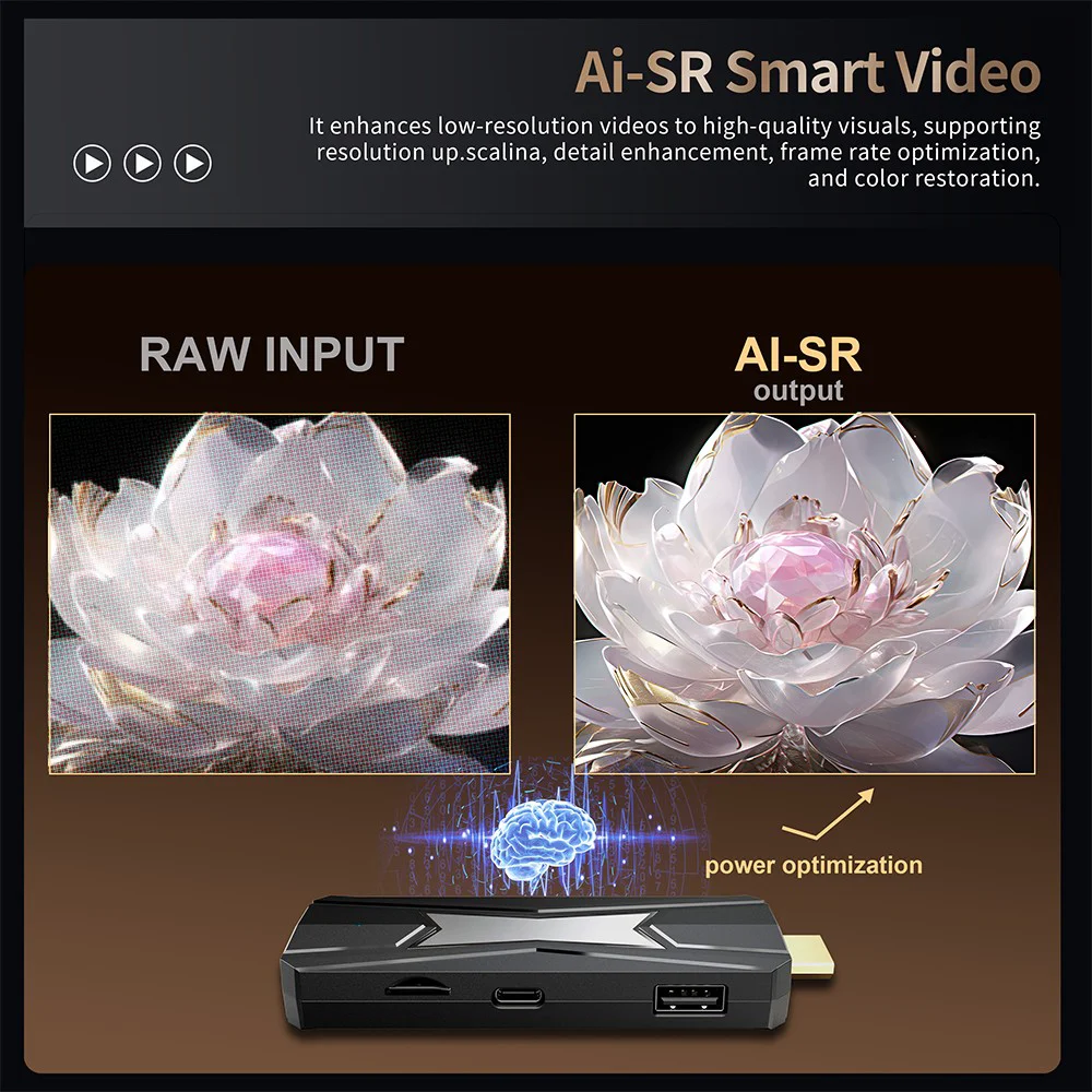 Amlogic S905X5M Android 14 4K TV Stick – AV1, AI Upscaling & Wi-Fi 6