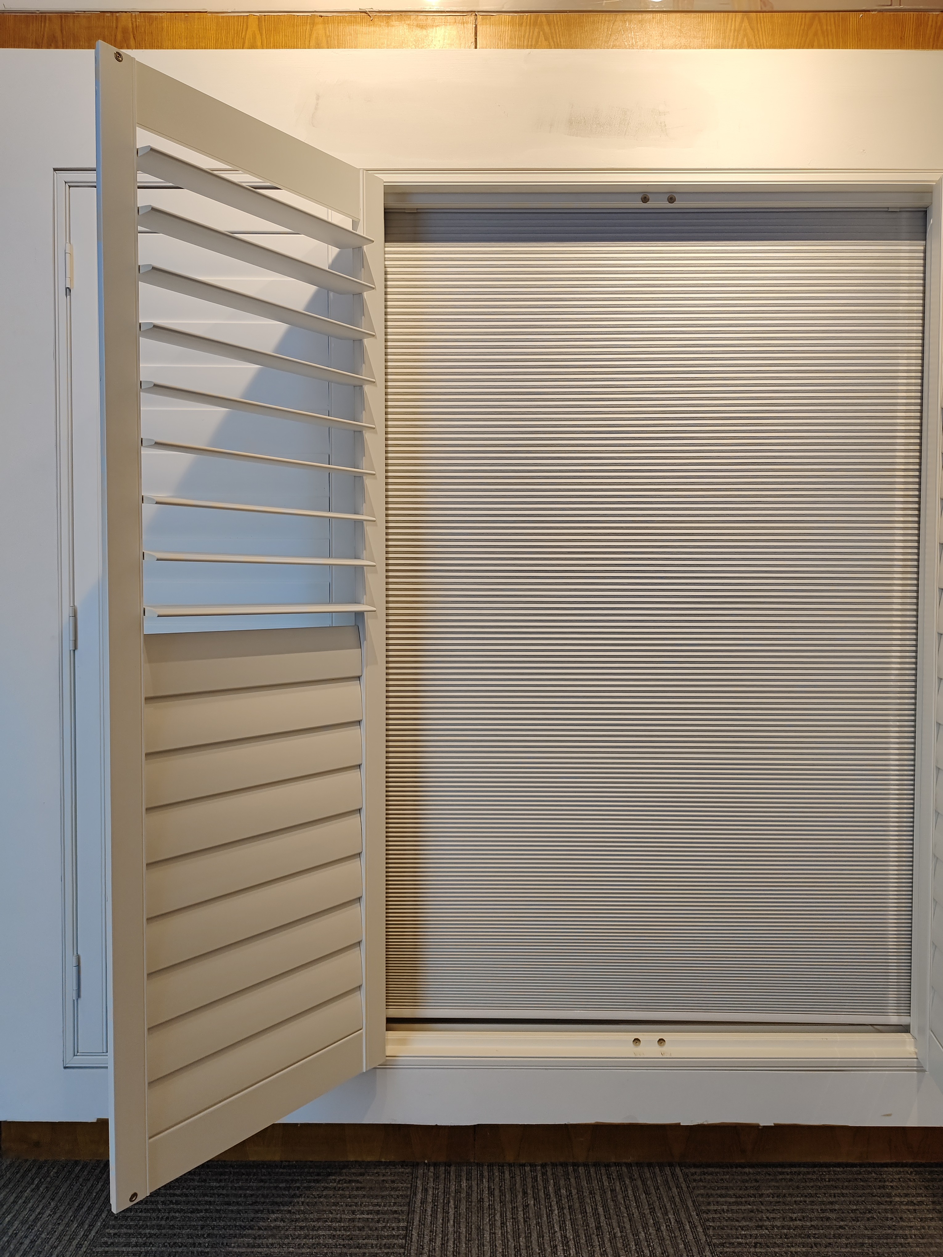 Back honeycomb blinds shutters,Paulownia shutter