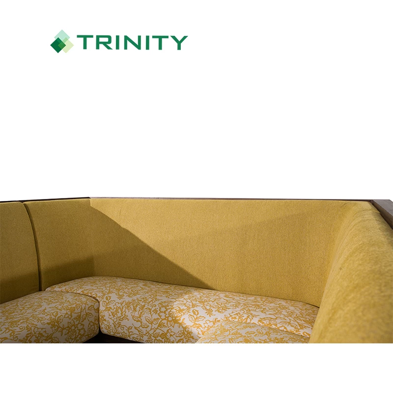 Custom modern yellow upholstered U shape night club bar sectional sofa