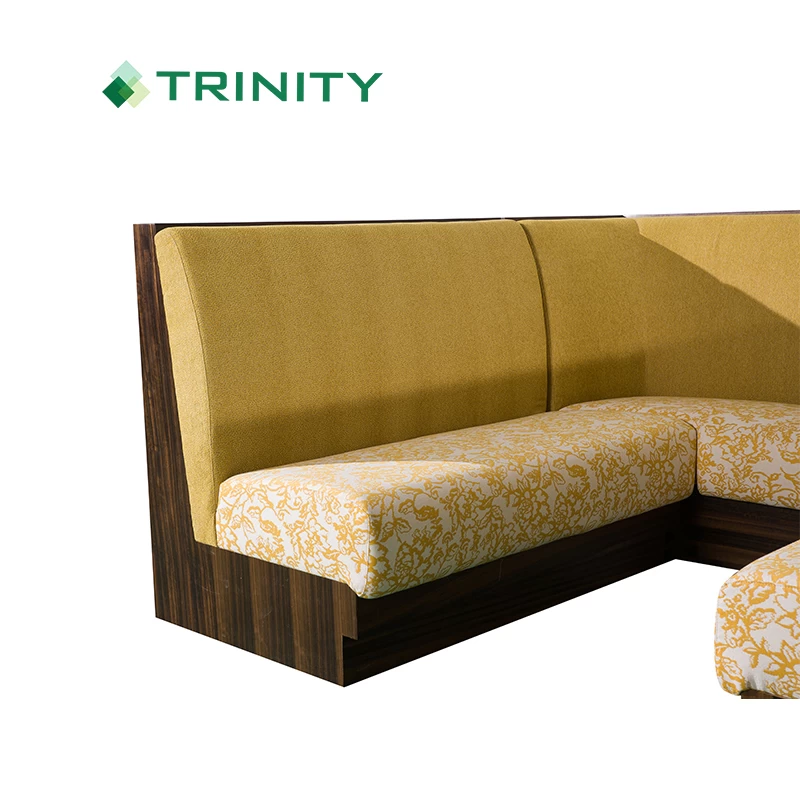 Custom modern yellow upholstered U shape night club bar sectional sofa
