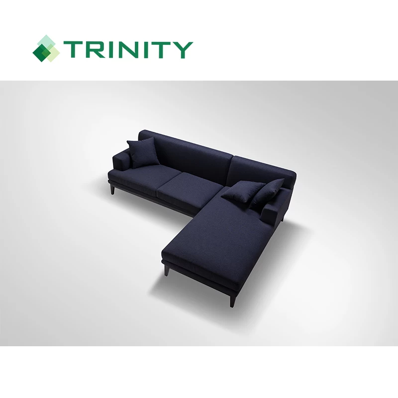 Ensemble de canapé sectionnel d'angle en tissu de forme moderne simple en L d'hôtel de grande classe