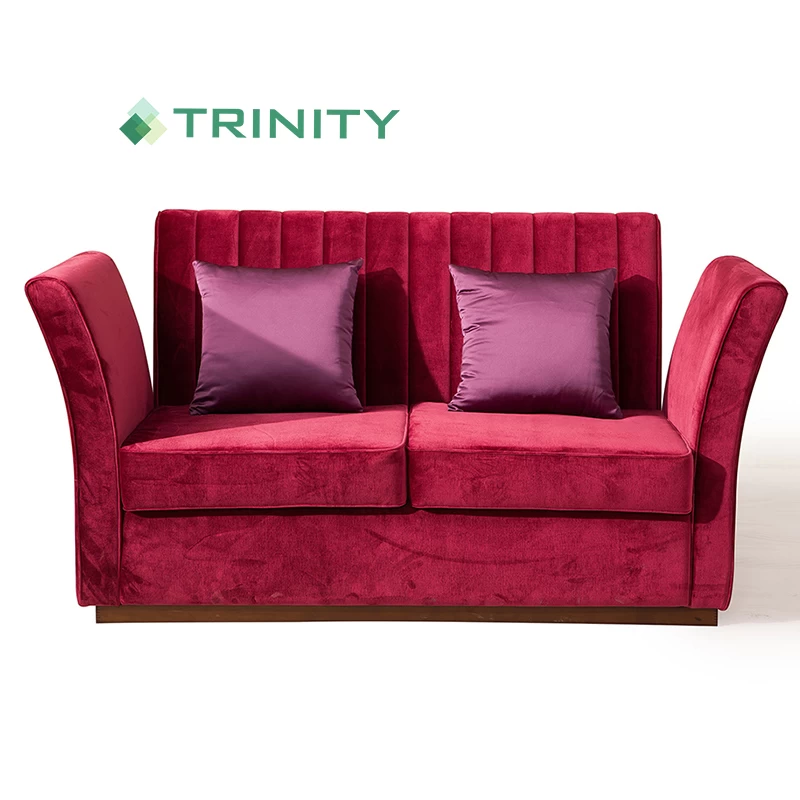 Les meubles faits sur commande d'hôtel ont tapissé le sofa moderne de causeuse de velours rouge