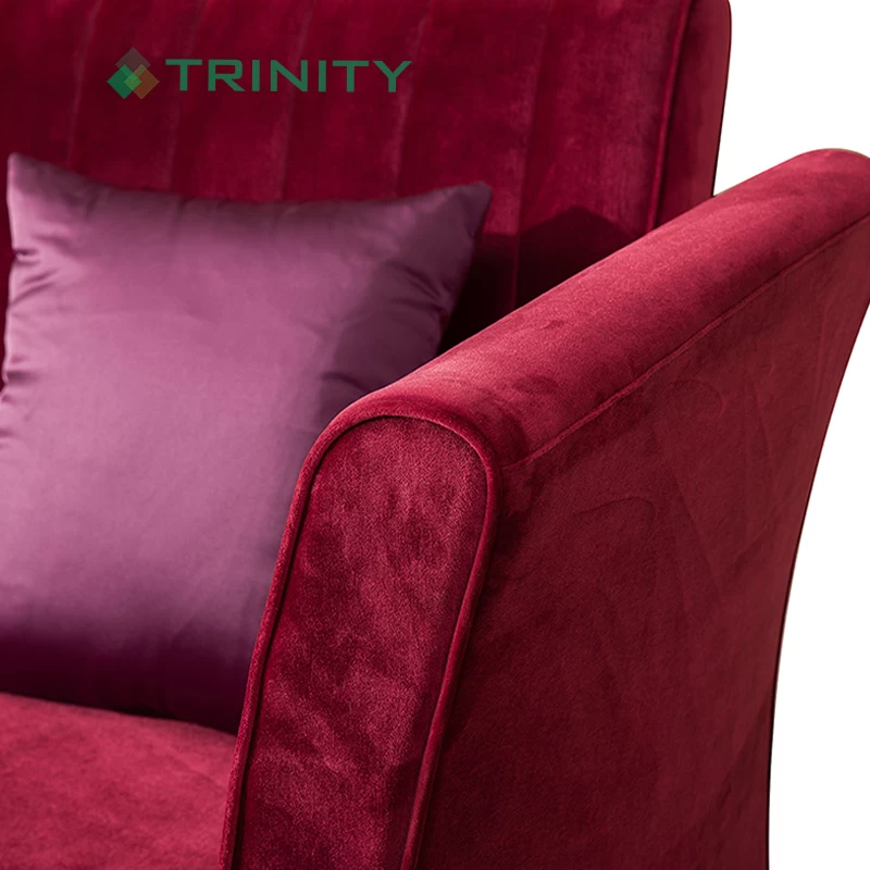 Les meubles faits sur commande d'hôtel ont tapissé le sofa moderne de causeuse de velours rouge