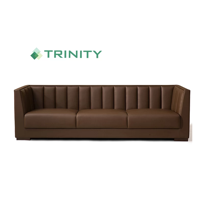 China High quality luxury luxury modern hotel reception Lobby sofa in natural leather manufacturer