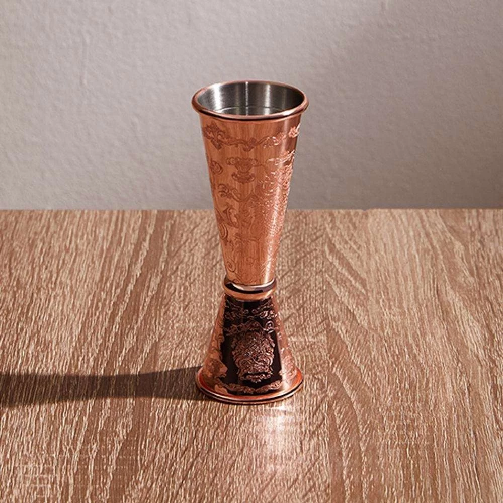 Etch Design Plated Copper Food Grade Stainless Steel Cocktail Shaker Set
