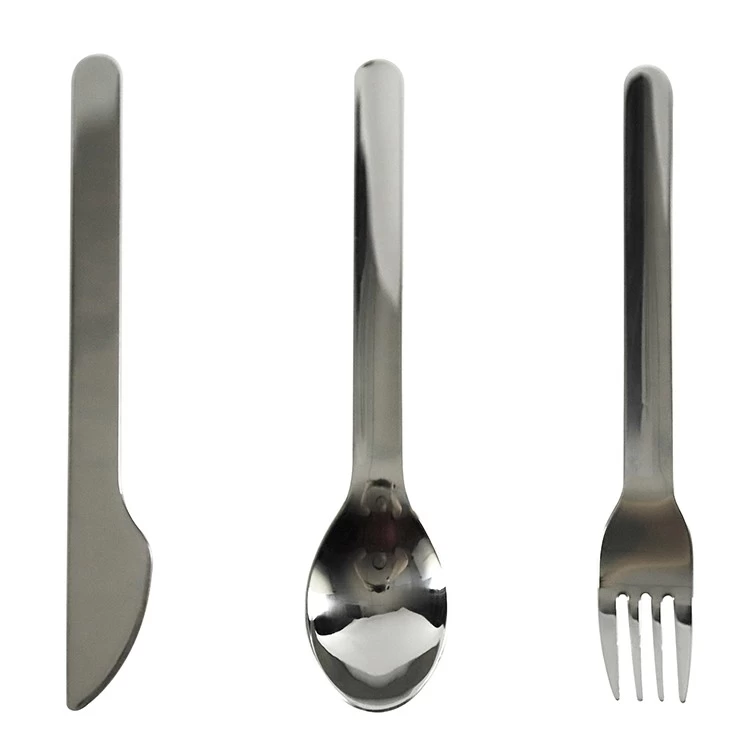 Premium Quality 3-piece Portable Stainless Steel Travel Cutlery Set Spoon Knife Fork Flatware Set For Outdoor