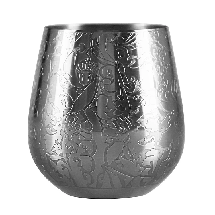 China stainless steel etch black wine glass manufacturer,China stainless steel cocktail glass supplier