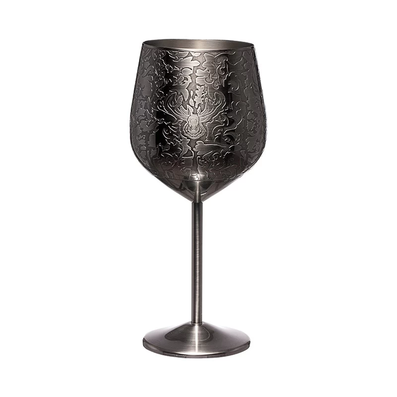 17oz Food Grade Stainless Steel 304 Wine Glass Baroque Wine Glasses