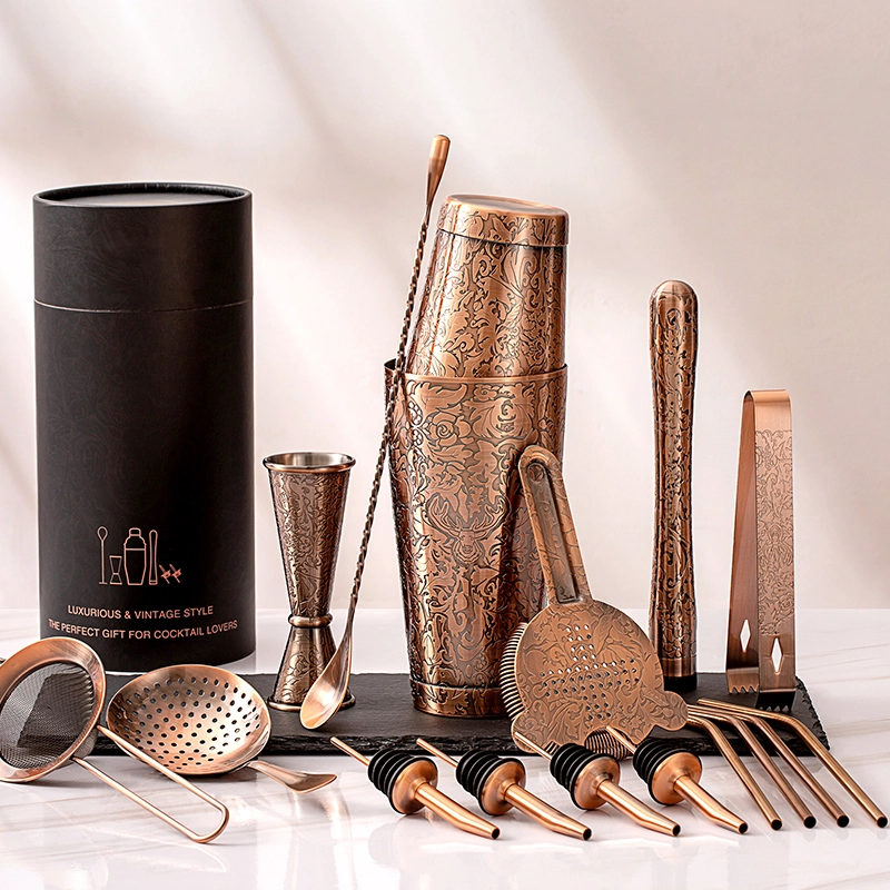 Let The 3d Etched 18-Piece Bartender Set Help You Become A Master Bartender!