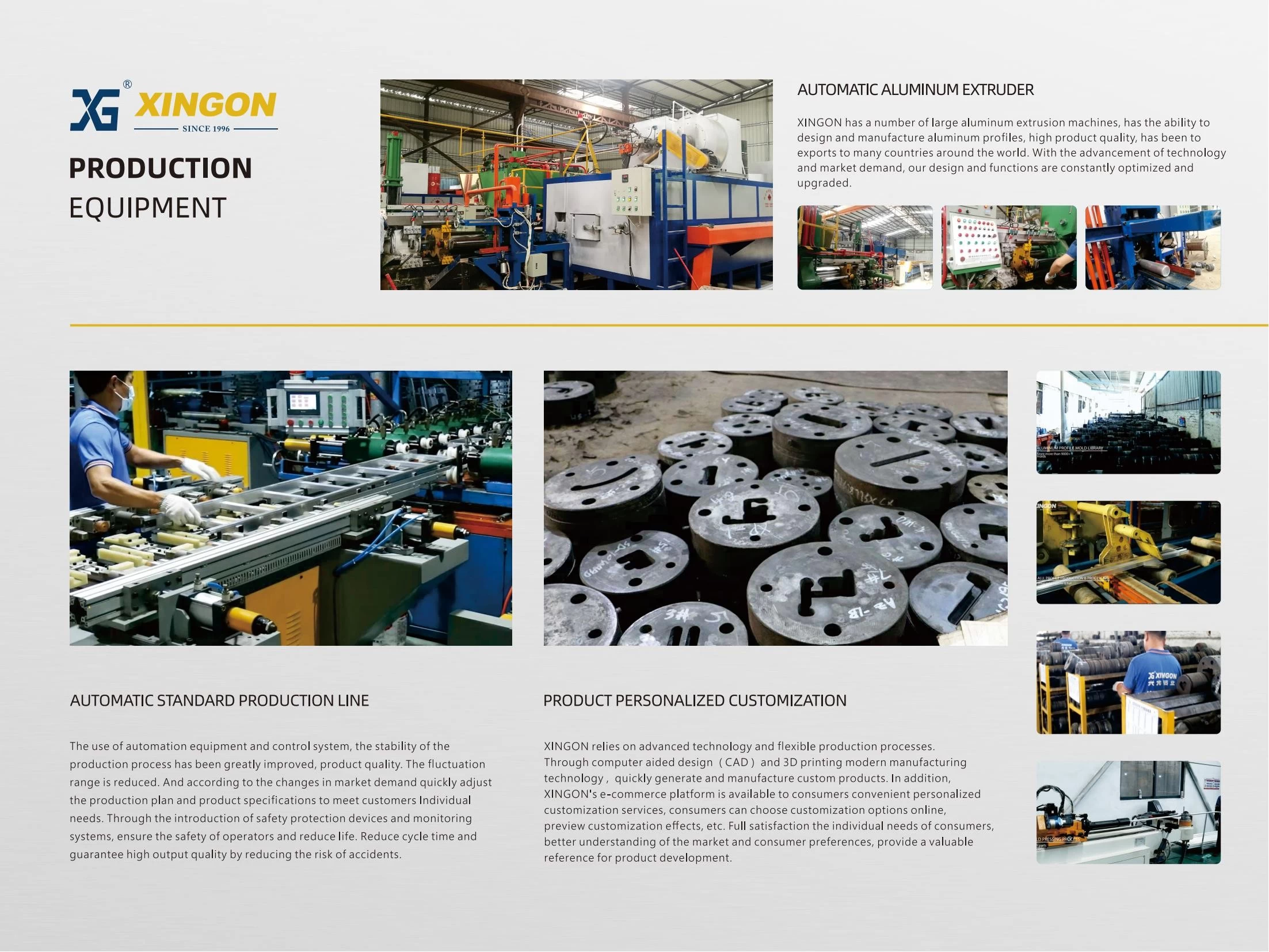 Perfil de aluminio de Xingon