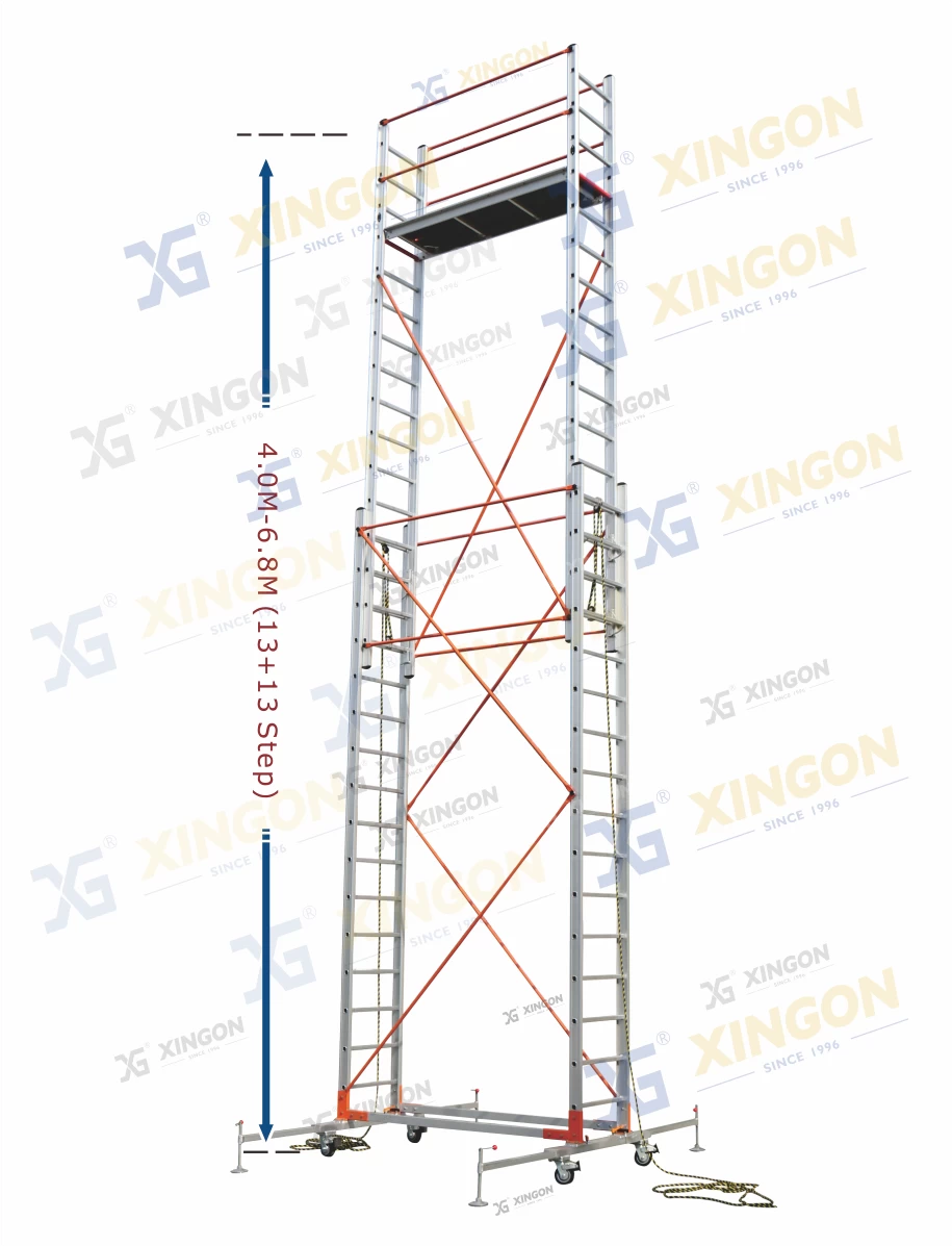 铝合金脚手架，平台，易折叠，工程施工，移动平台梯升降, image size:915x1197