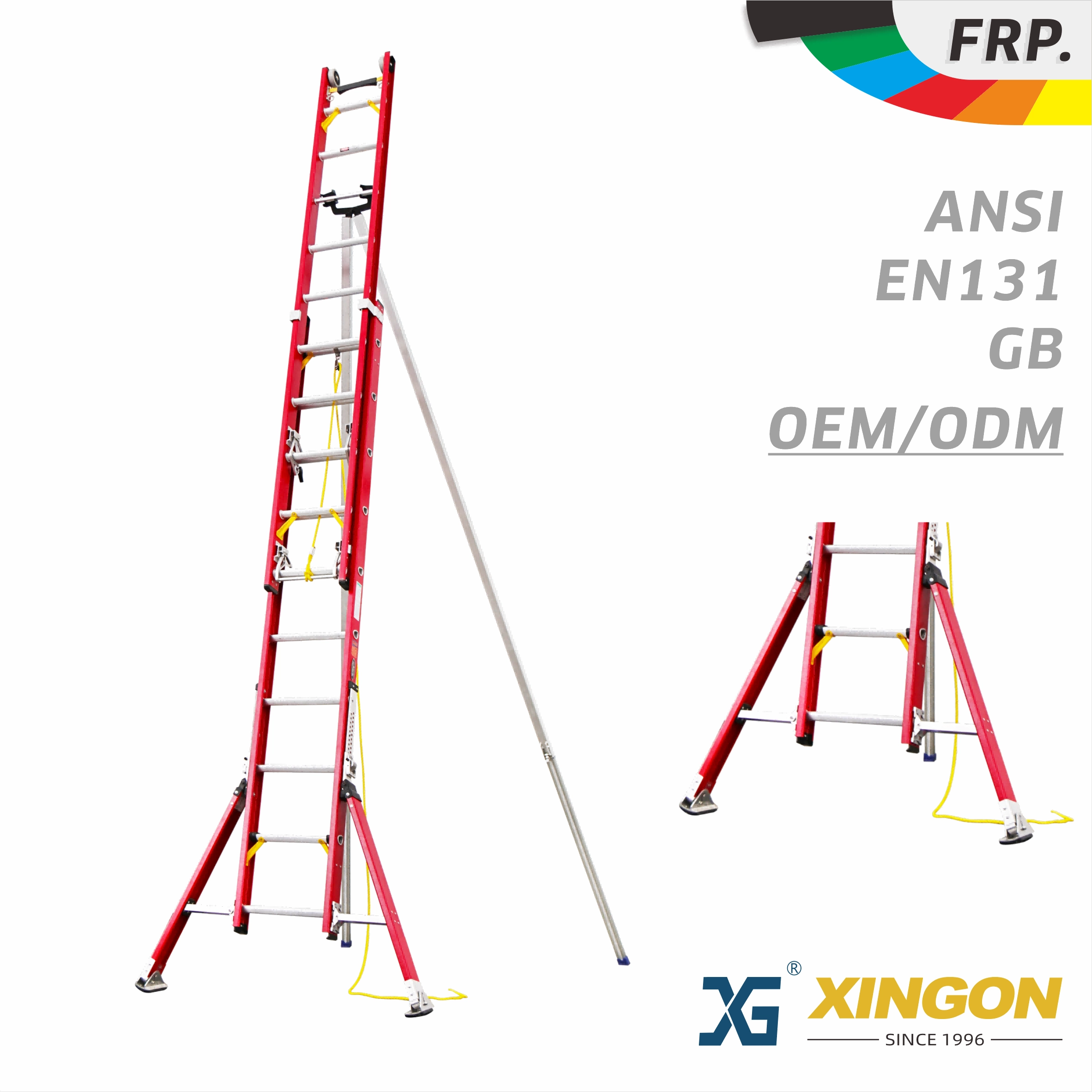China XG-227 【FIBERGLASS】 Extension Ladder （Optional Anti-tipping device Style） manufacturer