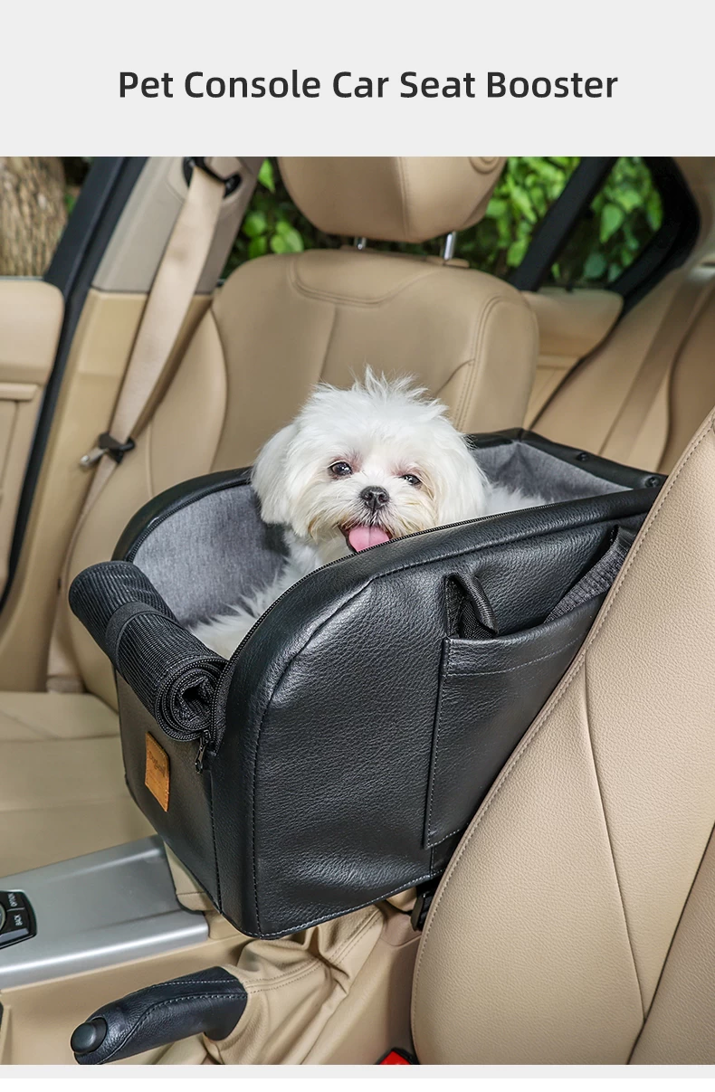 Siège d'appoint de console pour chien dans l'accoudoir de la rangée avant  du véhicule chien Lit de voyage avec sangles de sécurité pour siège de  voiture portatif pour chien - Chine ODM