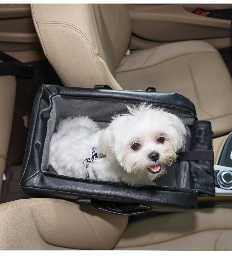 Kokiya Siège de voiture portable pour chien Siège de voiture pour animal de  compagnie Siège d'appoint pour console centrale, nid de chenil antidérapant  pour , vert