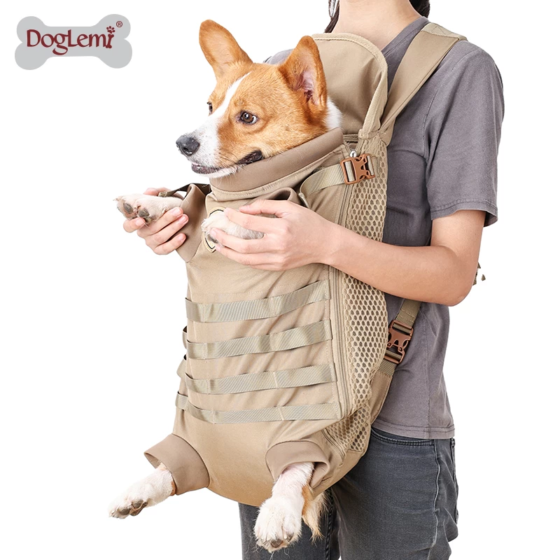 中型狗专用战术背包 透气双肩中型犬专用战术背包