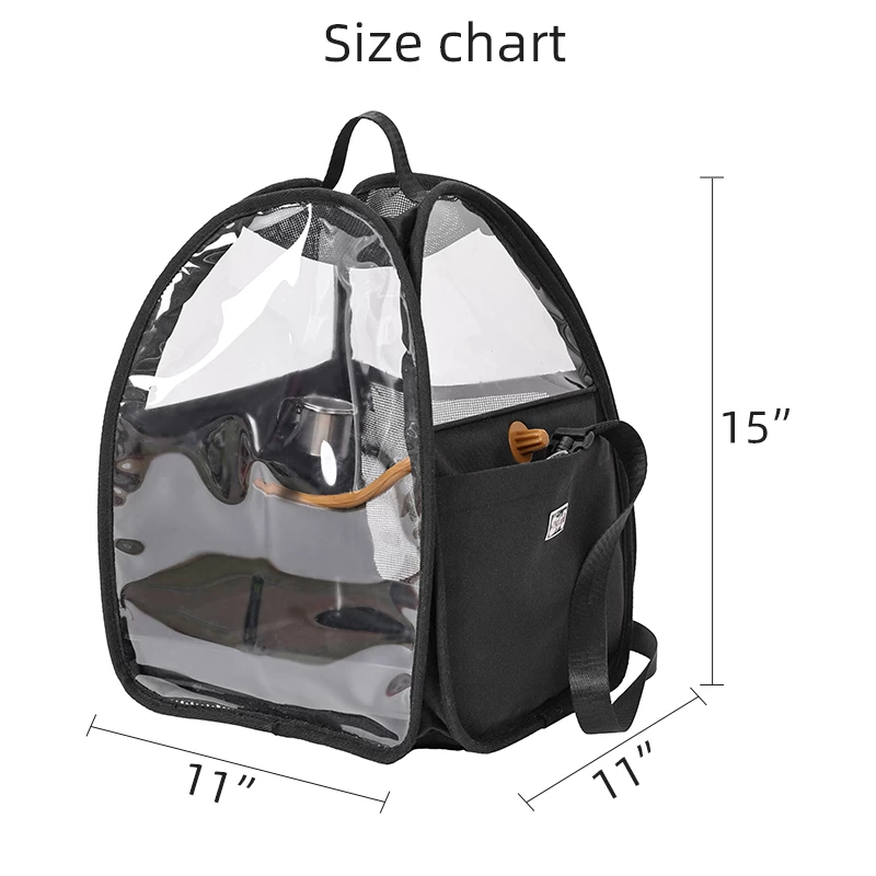 Portador de mochila portátil para pájaros de loro con cuenco de alimentación de percha y bandeja para viajes al aire libre de pájaros de mascotas