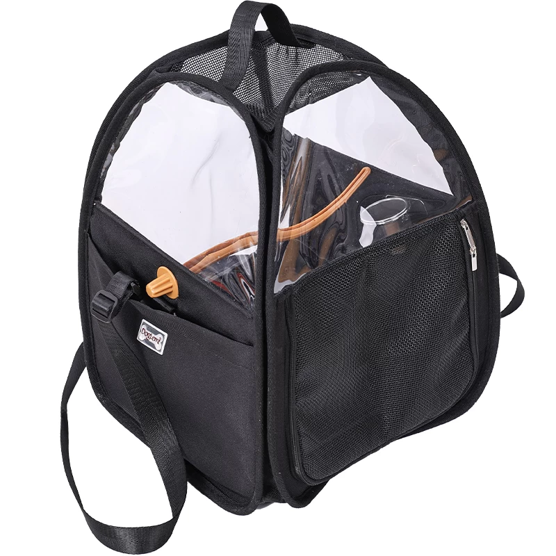Portador de mochila portátil para pájaros de loro con cuenco de alimentación de percha y bandeja para viajes al aire libre de pájaros de mascotas