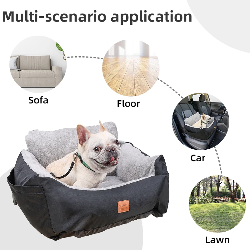 Siège Auto Pour Chien PETEMOO - Housse Imperméable Et Respirante Avec Laisse De Sécurité - Transport Voiture