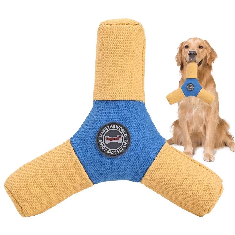 China OEM Strong Chewable Canvas Fabric Dog Toy Lightweight Durable Outdoor Fetch Toy manufacturer