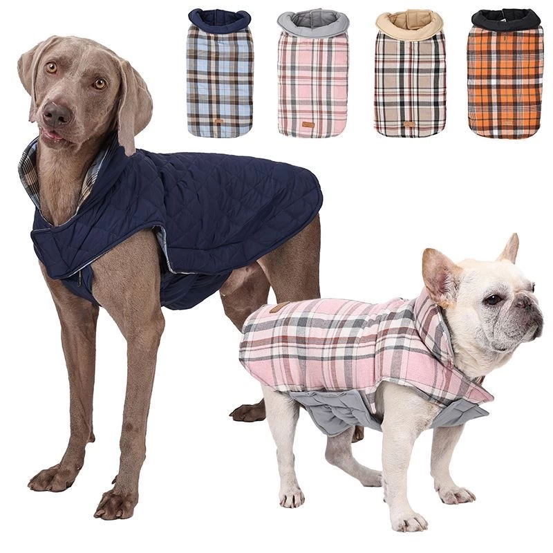 China Direct factory  dog costume waterproof plaid clothes of large  dog costume for dog winter clothes manufacturer