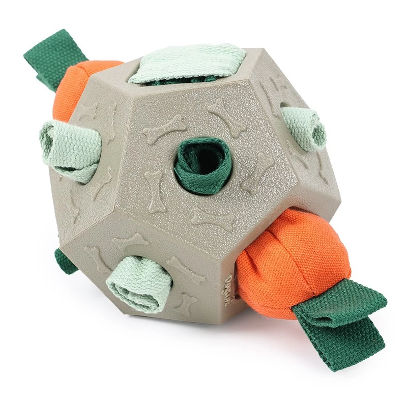 China Multifunctional Dog Busy Ball with Carrot Toys | TPR Treat Dispensing IQ Training Toy manufacturer