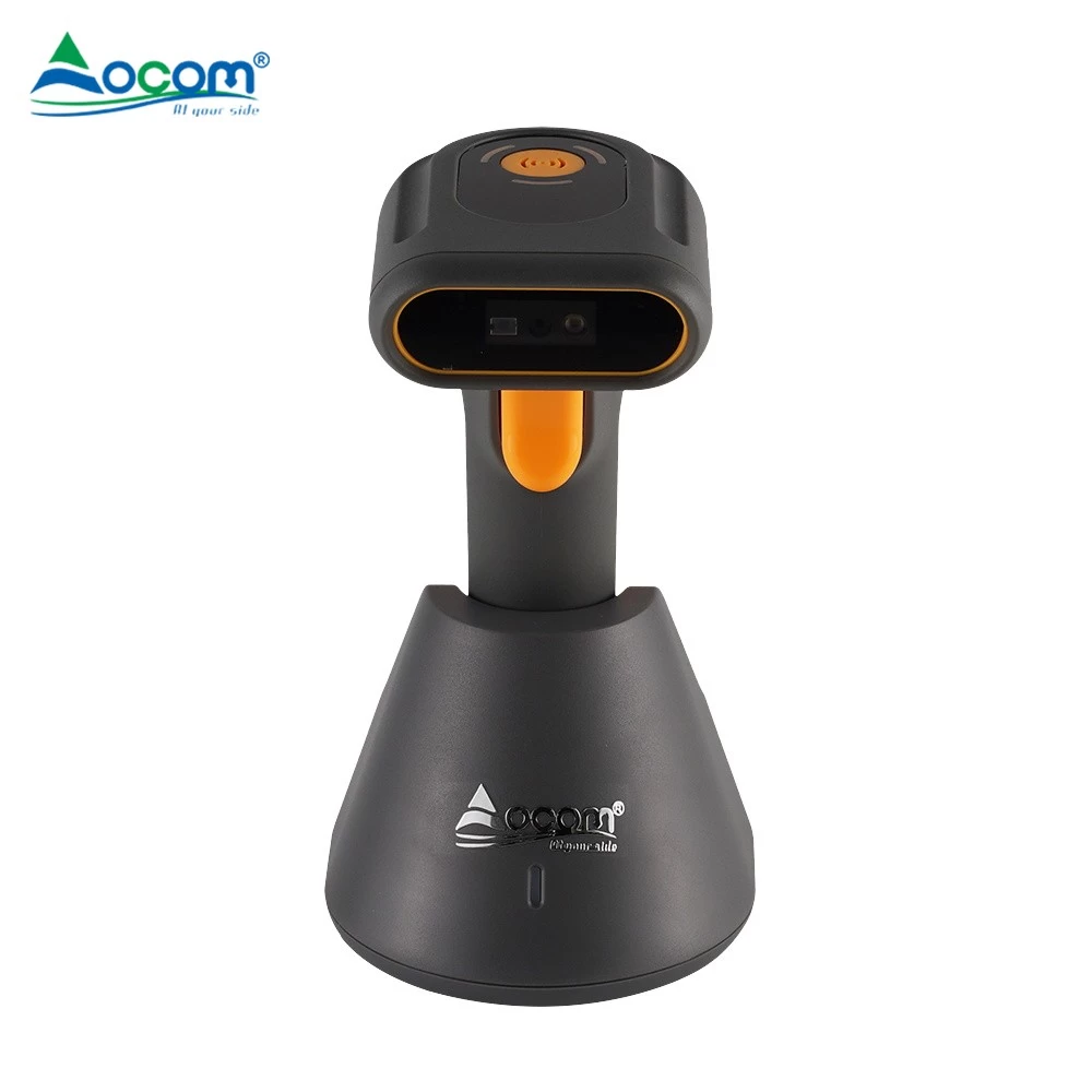 Pos Mini Portable Handheld Qr 1D 2D Wireless Barcode Scanner With Stand For Supermarket Sale