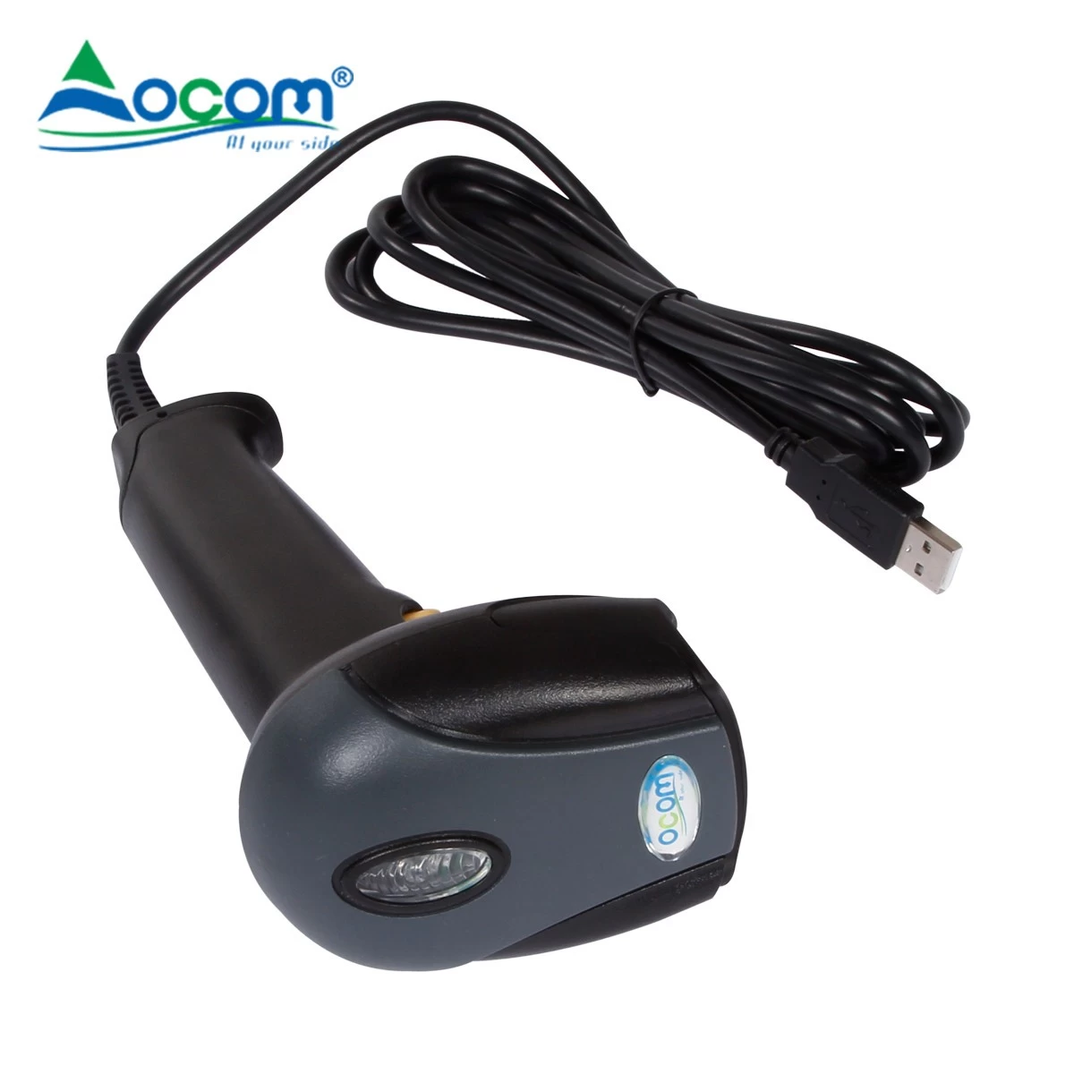 Bi-Directional Scan 32 bit CPU 260 Scan/s High Level Auto Sense Handheld Barcode Scanner With Stand
