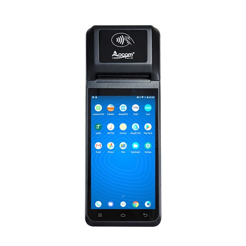 China (POS-T2) Handheld-Android POS Terminal met thermische label- en bonprinter fabrikant