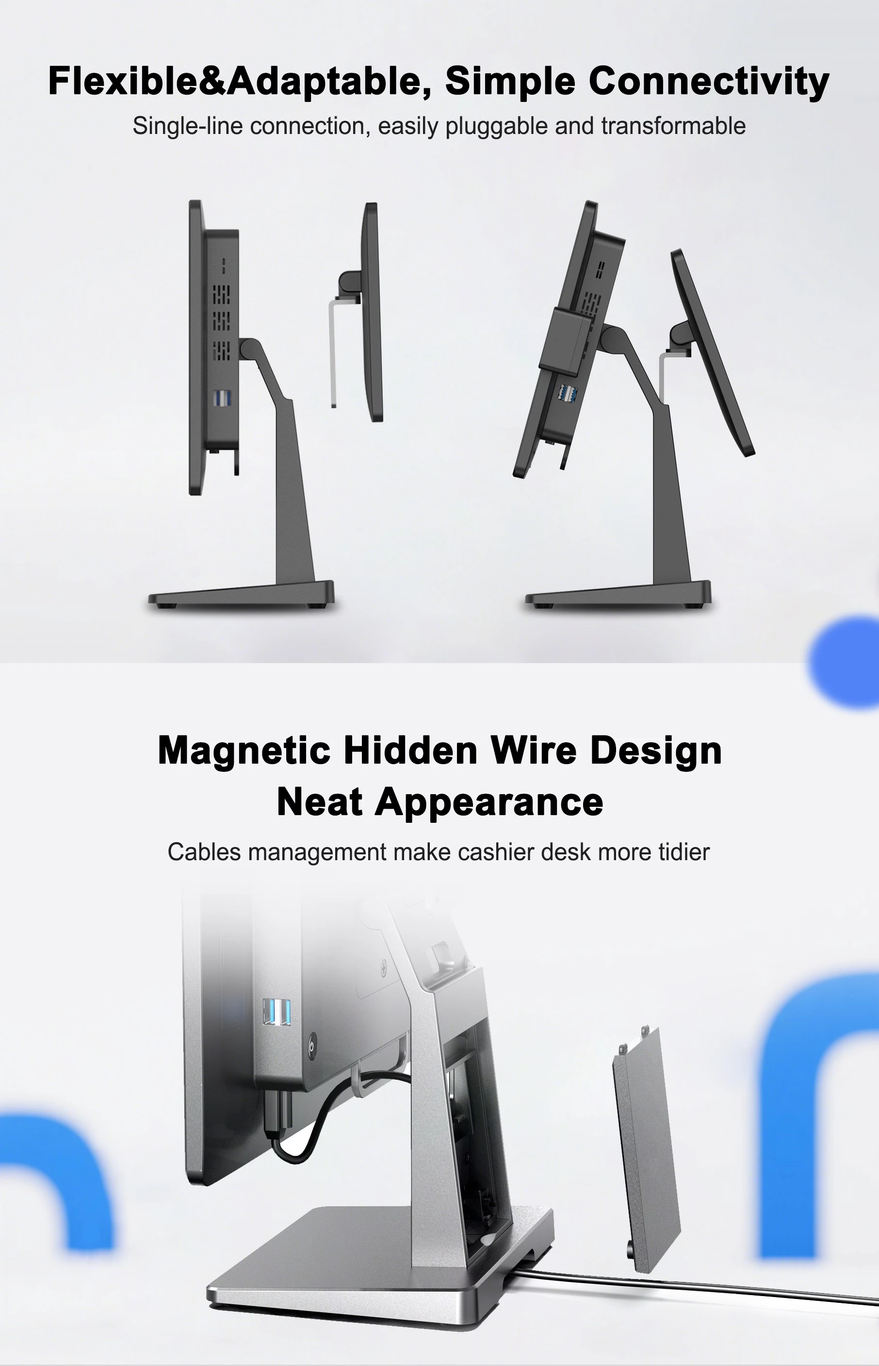 15.6 Inch Windows/Android Touch POS terminal, with ultra thin body, modular design