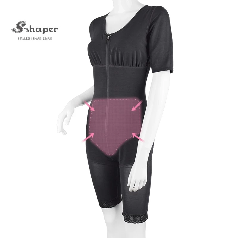 S-SHAPER Fajas Colombian Post Surgery Shapewear Compression Bodysuit With Sleeves Support Fat Transfer Surgical Shapewear