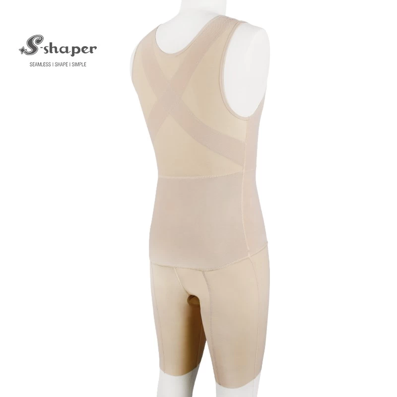 S-SHAPER Fajas Colombian Post Surgery Shapewear Men’s Compression Bodysuit With Zip Support Fat Transfer Surgical Shapewear