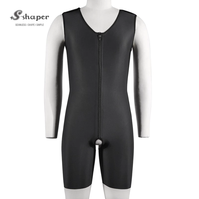 S-SHAPER Fajas Colombian Post Surgery Shapewear Men’s Bodysuit With Zipper Support Fat Transfer Surgical Shapewear Manufacturer