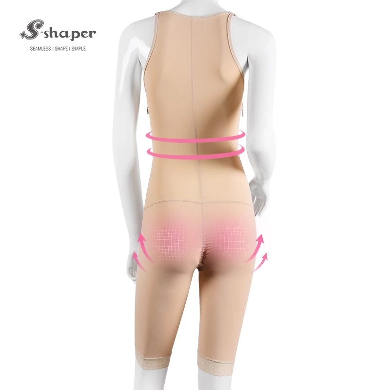 S-SHAPER Fajas Colombian Post Surgery Shapewear Slim Bodysuit With Zipper Support Fat Transfer Surgical Shapewear