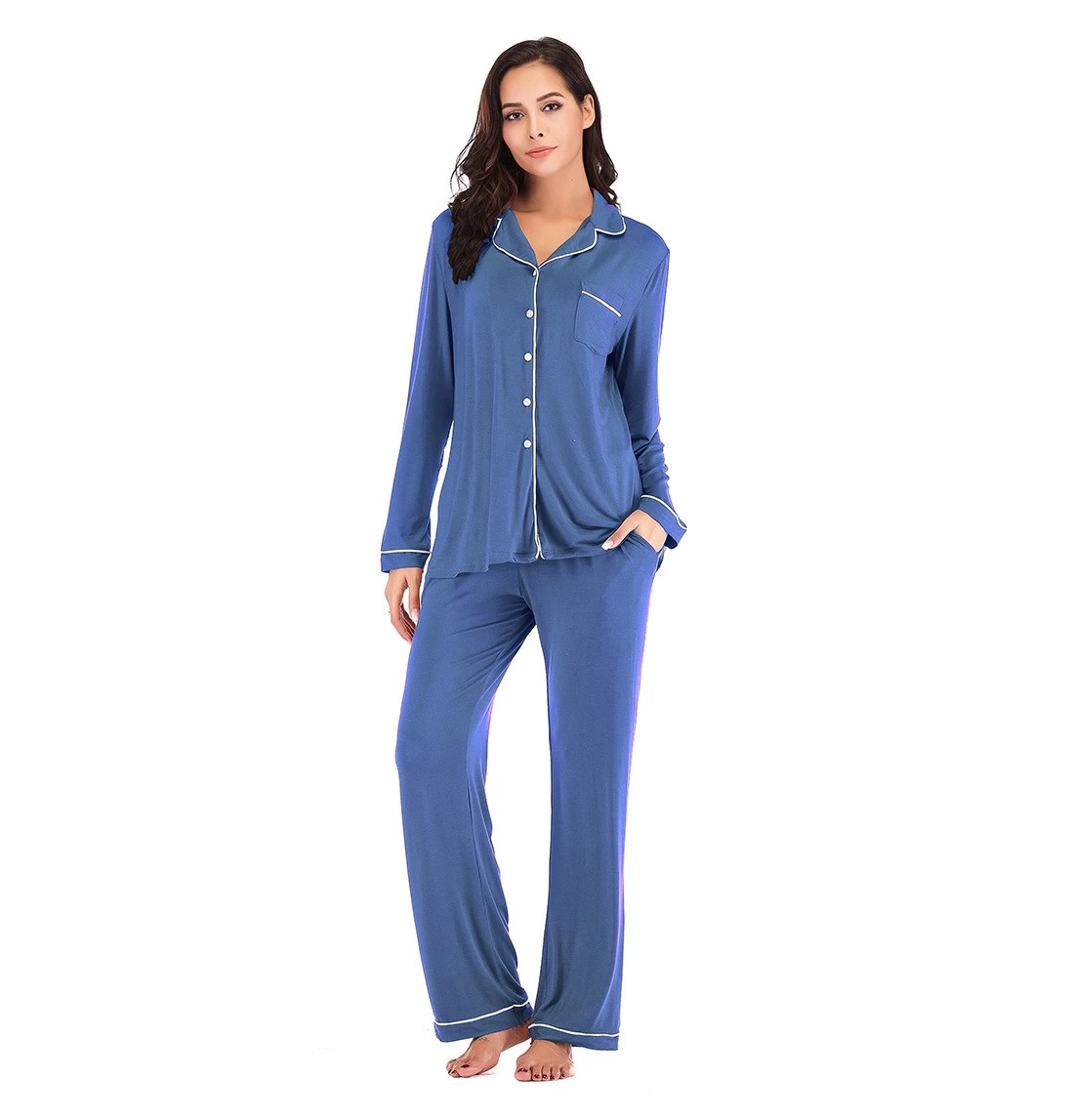 China Satin Long Pajamas supplier