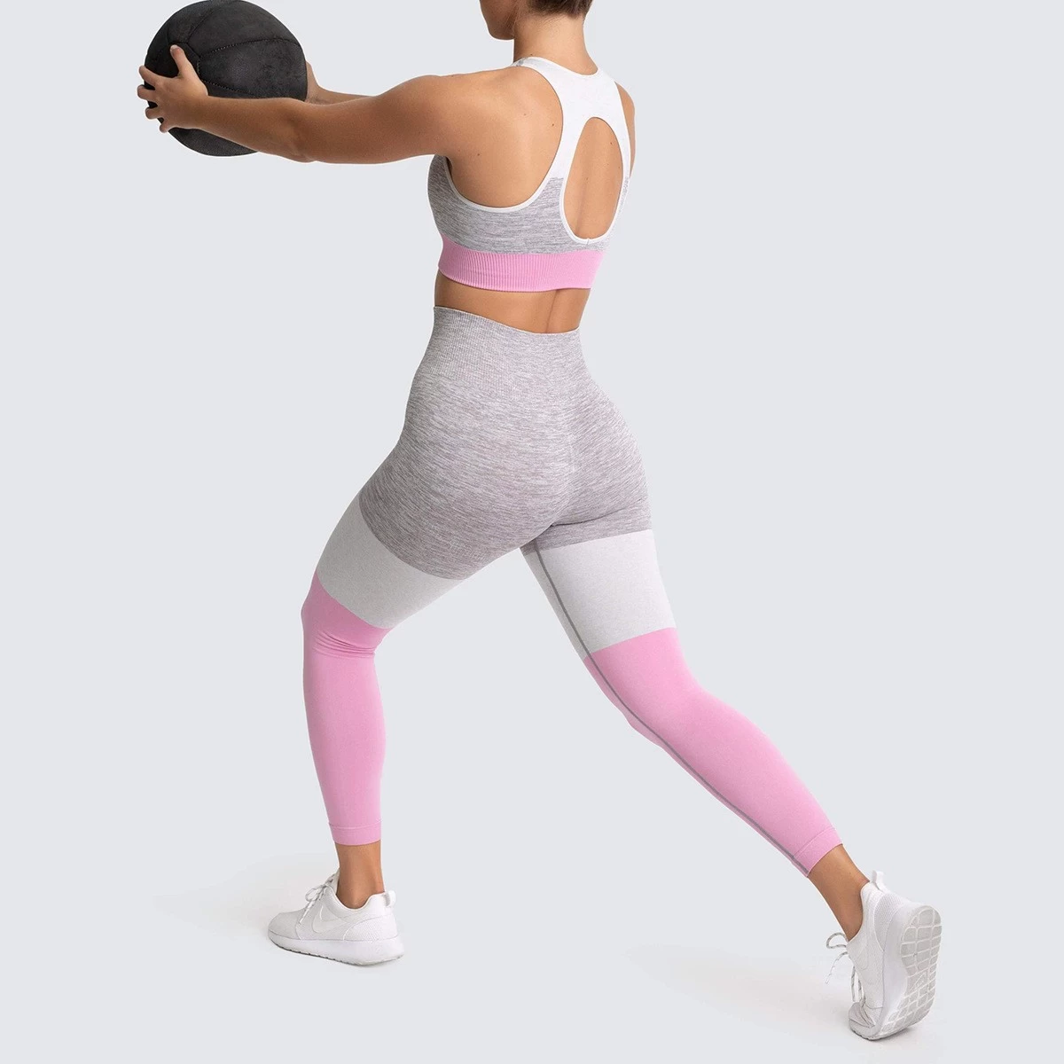 S-SHAPER Workout Sets for Women 2 Piece Workout Outfits Sports Seamless High Waist Yoga Gym Leggings Sleeveless Crop Tops Activewear