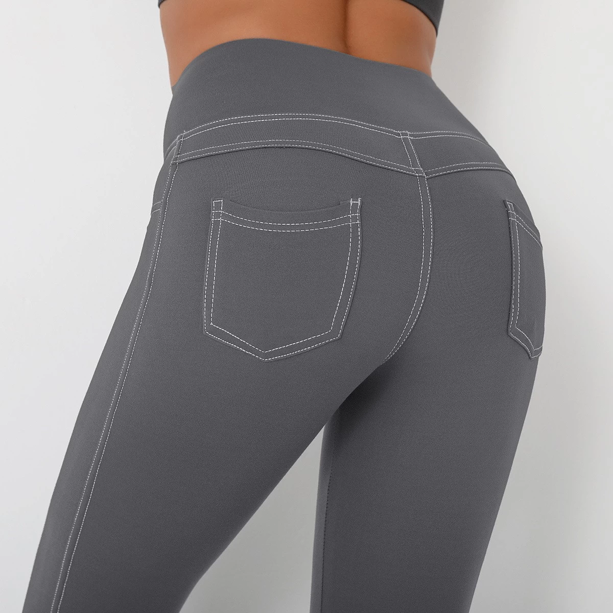 S-SHAPER Seamless High Waist Imitate Jeans Print Leggings Push Up Fashion Pants for Women Athleisure Nudity Fitness Yoga Leggings With pockets