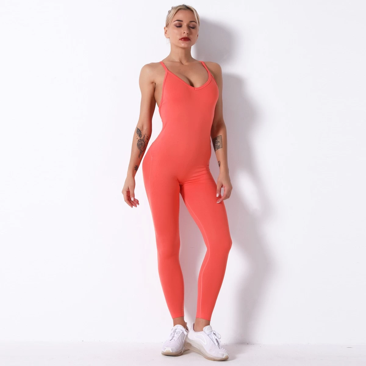 S-SHAPER Seamless Women's Yoga Jumpsuit Backless Sports Romper Playsuit Sleeveless Gym Bodysuit Manufacturer