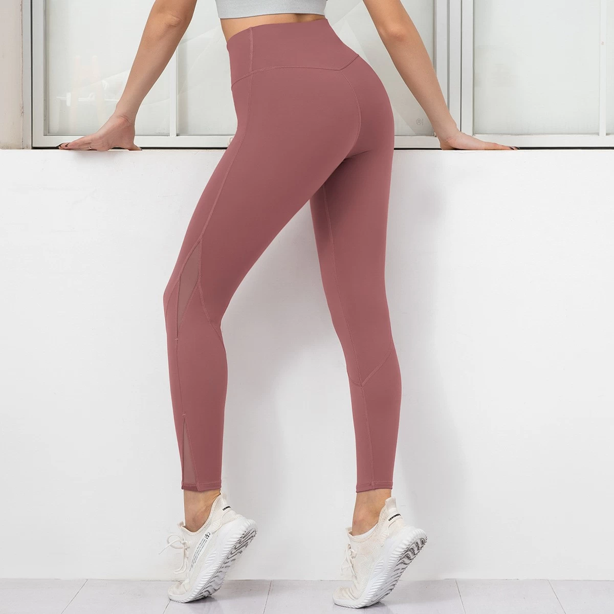 S-SHAPER Seamless Yoga Pants for Women Running Workout Mesh Leggings High Waist Nudity Fitness Sexy Leggings