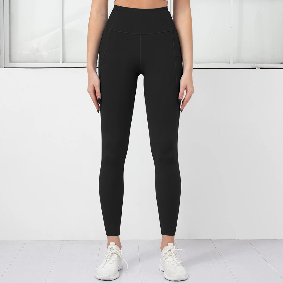 S-SHAPER Women's Casual High-quality fabrics Seamless Yoga Pants Compression Tights with Multiple Pockets High Waist Nudity Fitness Leggings