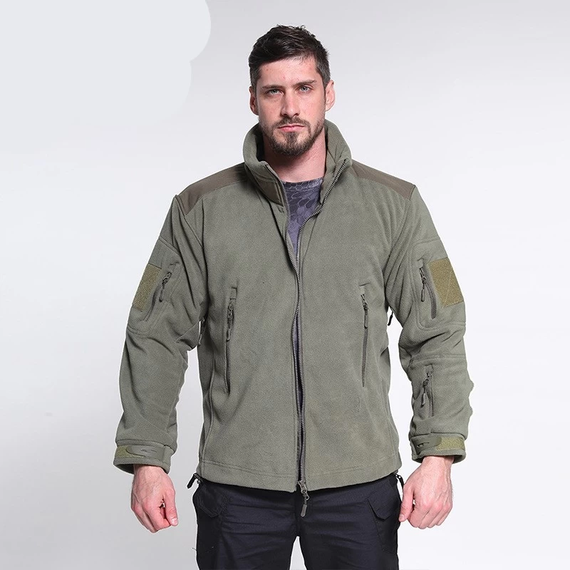 S-SHAPER Wholesales Men Warm Armpit Zipper Jacket Polar Fleece Sport Outdoor Coat With Multi-pockets