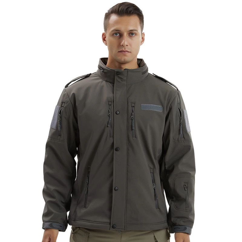 S-SHAPER Men Waterproof Compression Coat Soft Shell Jacket With Hooded Warm Polar Fleece Outdoor Jacket Manufacturer