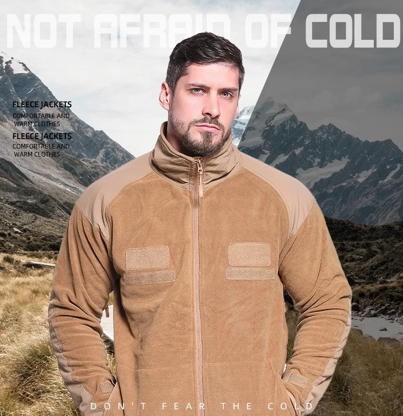 S-SHAPER Men's Stand -up Collar Full-Zip Fleece Jacket Soft Polar Winter Outdoor Coat with Pockets