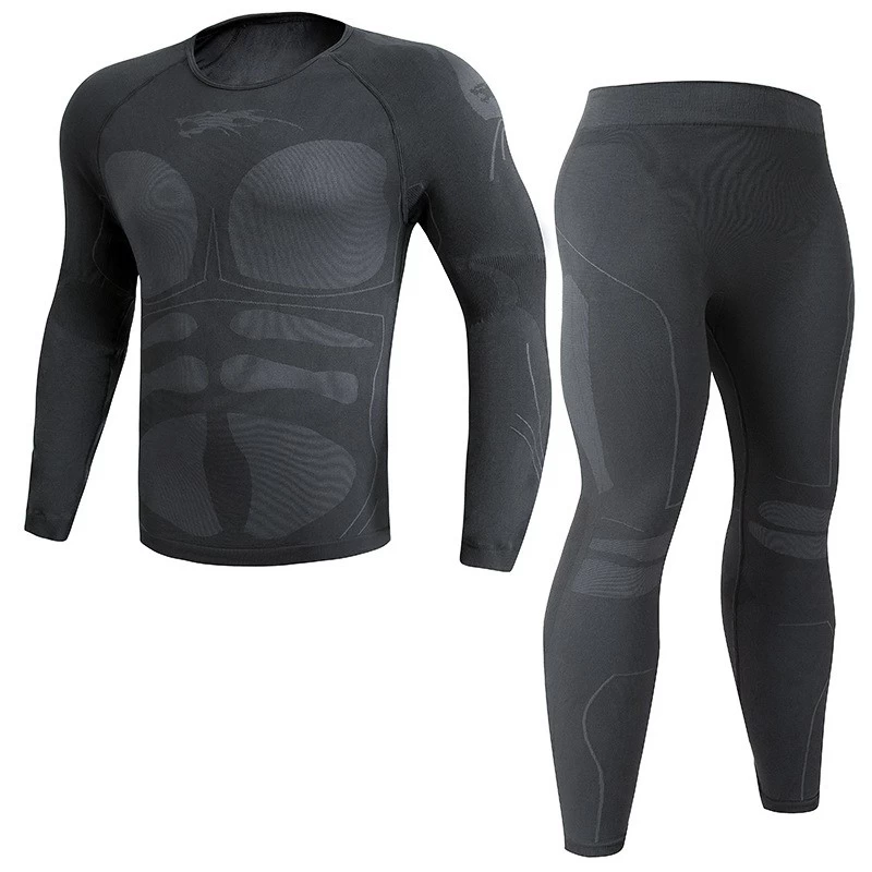 S-SHAPER Men's Thermal Underwear Fleece Lined Performance Fleece Tactical Sports Shapewear Thermal Set