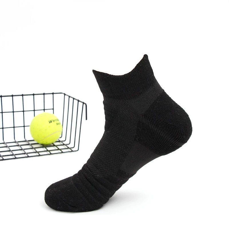 SKU-01-Men's Black Sport Socks (thickened terry about 55g)