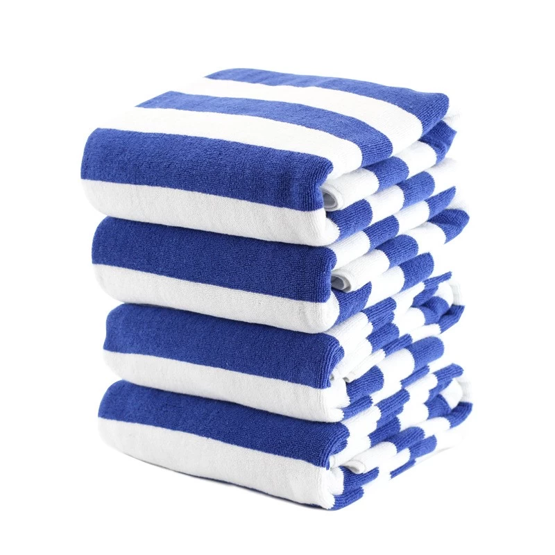 Wholesale Cabana Striped Beach Towel High Quality Softness Large 100 cotton  jacquard 100% Cotton Bath Towel manufacturer