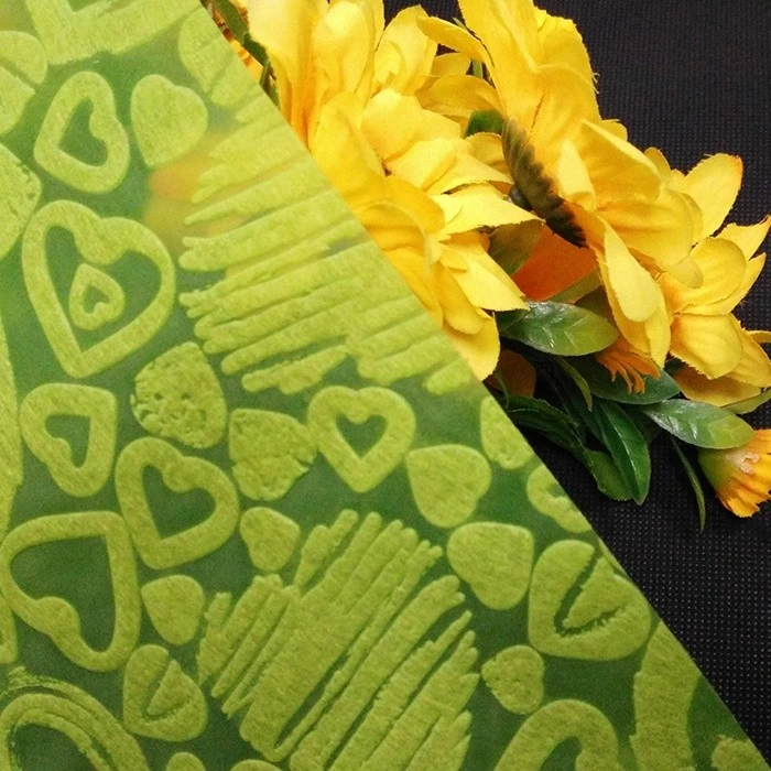 China Wholesale Colorful Embossed Wrapping Flower Material Nonwoven Flower Wrapping Factory manufacturer